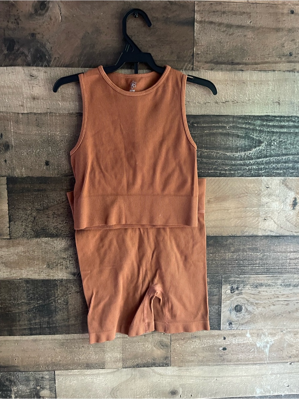Aura Rust Ribbed Tank Top
